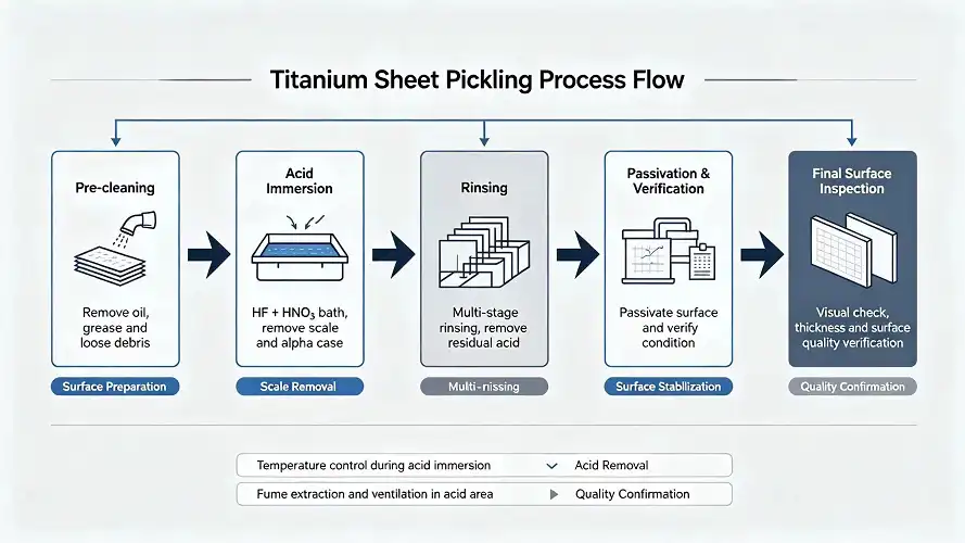 Titanium pickling process flowchart