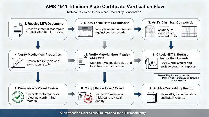 AMS 4911 titanium sheet certificate verification overview 