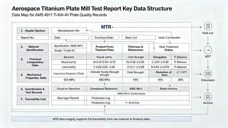 Aerospace titanium MTR key data structure diagram Aerospace titanium MTR key data structure diagram