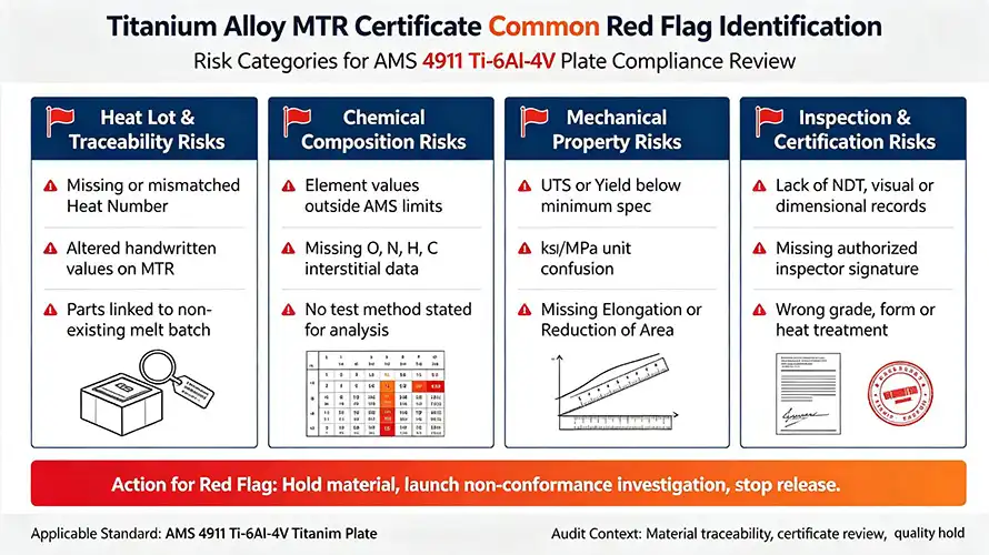  Titanium certificate red flags identification chart