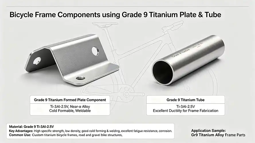 Titanium bicycle frame components