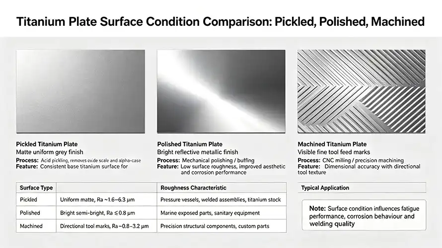 Titanium plate surface finish comparison Titanium plate surface finish comparison