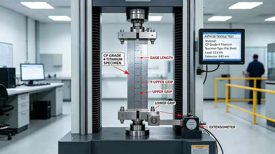 Titanium Tensile Test (ASTM E8)
