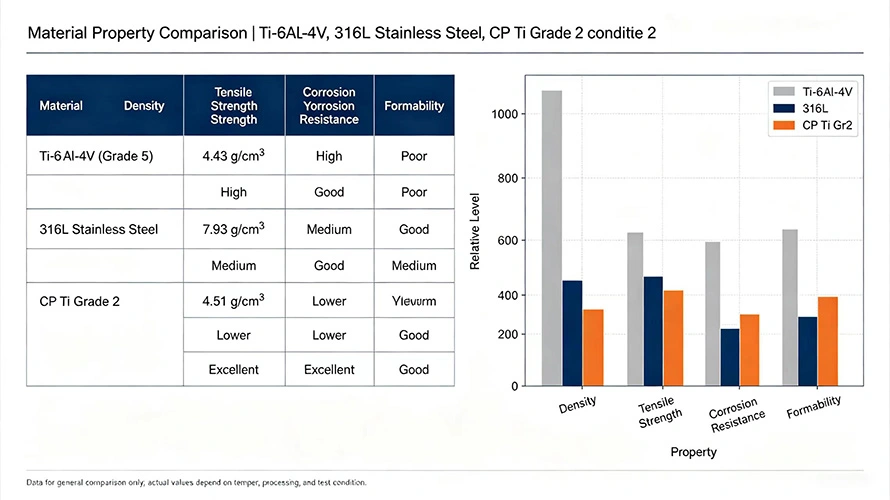 Titanium Material Comparison Chart Titanium Material Comparison Chart