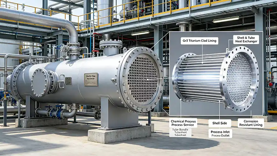 Titanium Lined Shell & Tube Heat Exchanger Titanium Lined Shell & Tube Heat Exchanger
