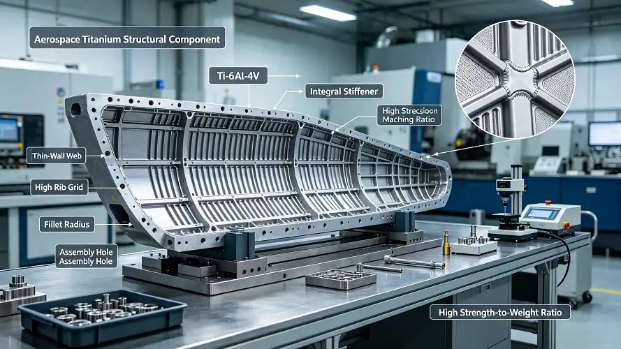 Aircraft Ti-6Al-4V structural rib component Aircraft Ti-6Al-4V structural rib component