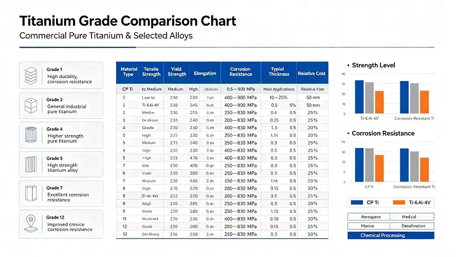 Titanium Grade Comparison Chart