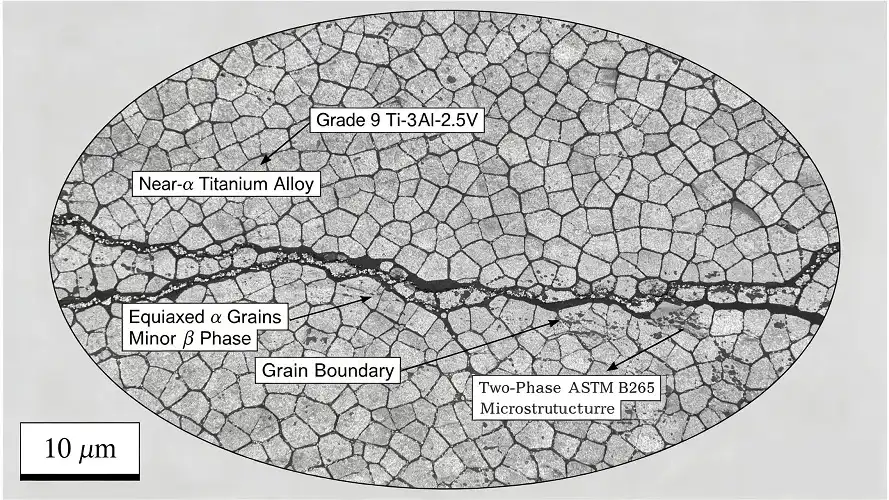 Ti-3Al-2.5V metallographic microstructure