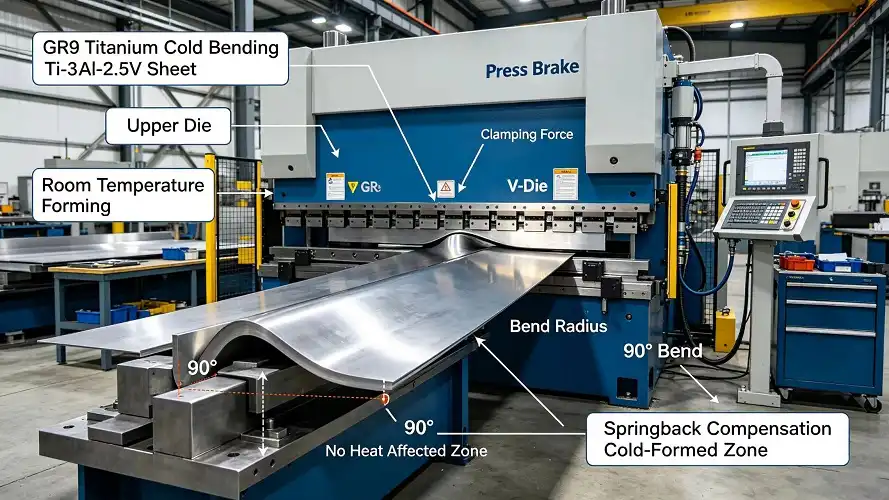 GR9 titanium plate cold bending workshop GR9 titanium plate cold bending workshop