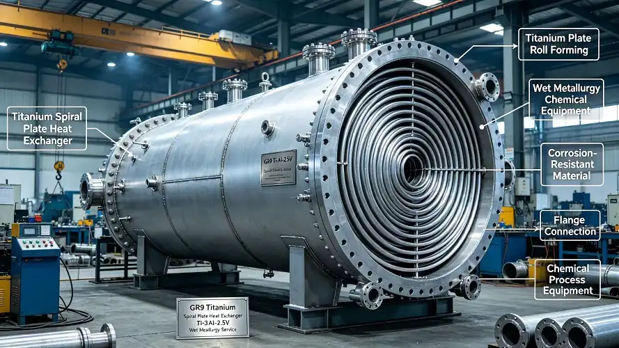 titanium spiral plate heat exchanger