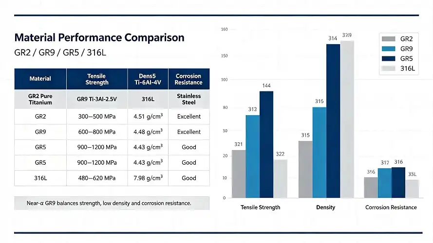 titanium grades performance comparison chart