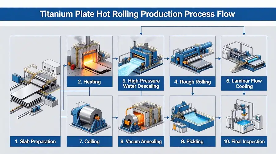 Titanium plate production process