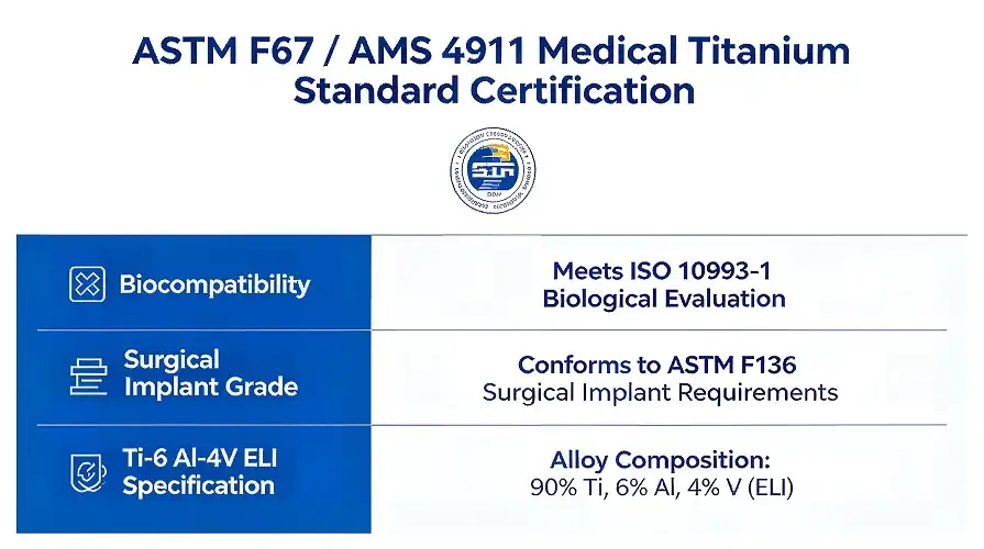 Medical titanium standards certification