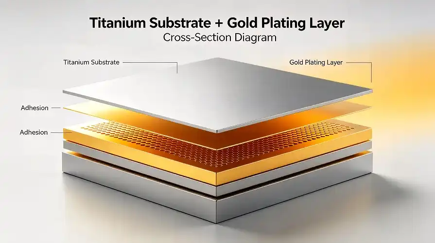 Gold-Plated Titanium Layer Structure