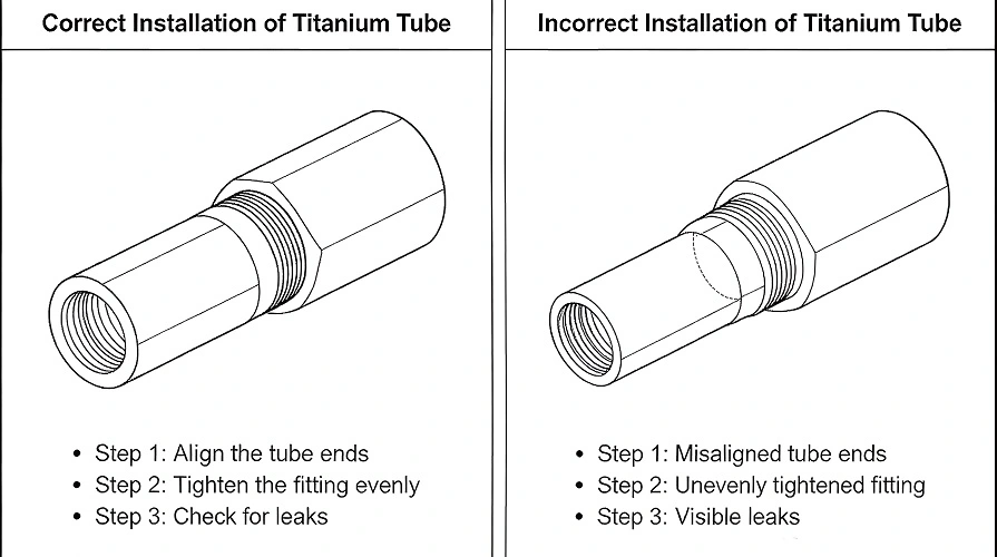 Titanium Tube Correct & Incorrect Installation Titanium Tube Correct & Incorrect Installation