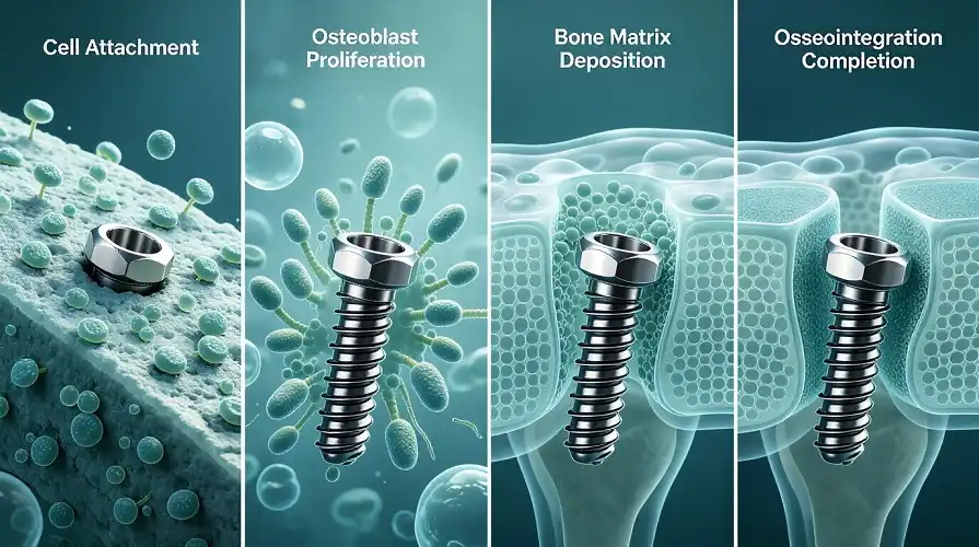 Titanium Implant Osseointegration Diagram