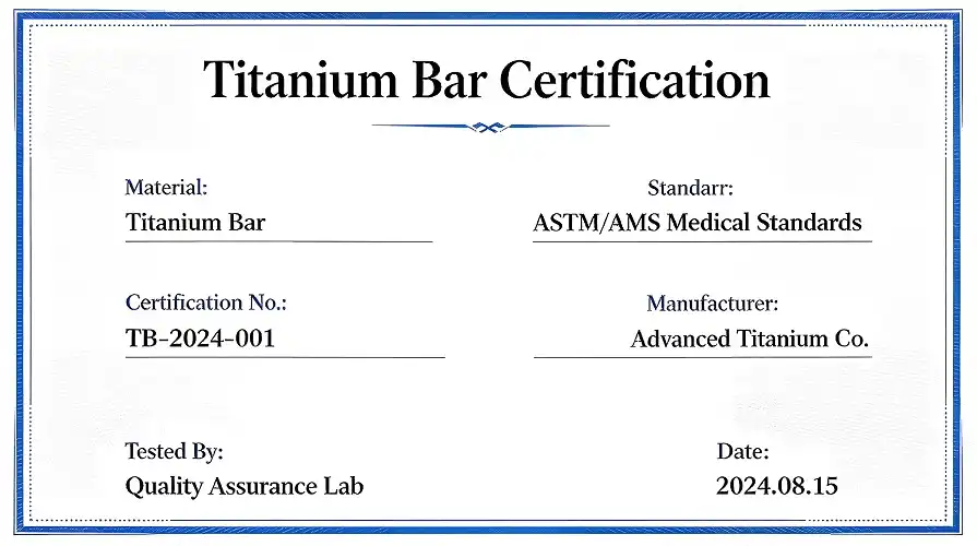 Titanium Industry Certification Credentials Titanium Industry Certification Credentials