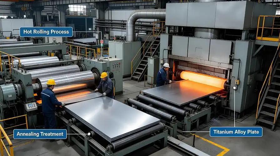 Titanium hot rolling production line