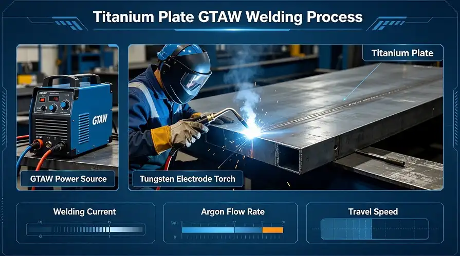 	Titanium plate argon arc welding process