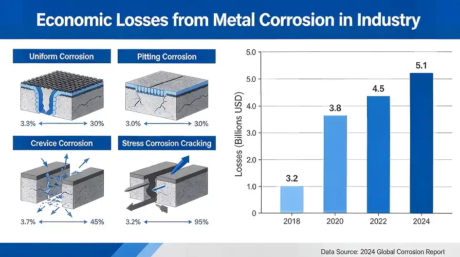 Economic loss schematic diagram of metal corrosion Economic loss schematic diagram of metal corrosion
