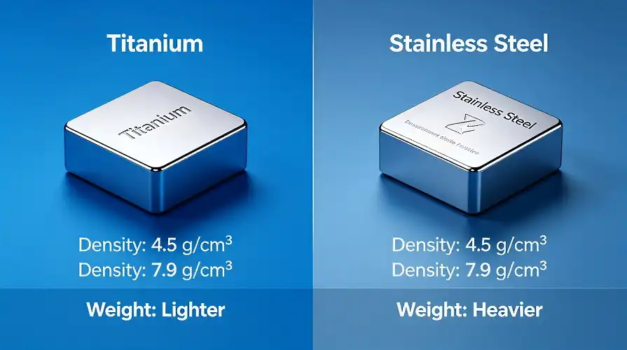 Titanium & Steel Weight Comparison Diagram Titanium & Steel Weight Comparison Diagram