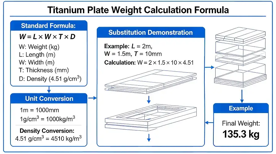Titanium sheet weight calculation formula diagram Titanium sheet weight calculation formula diagram