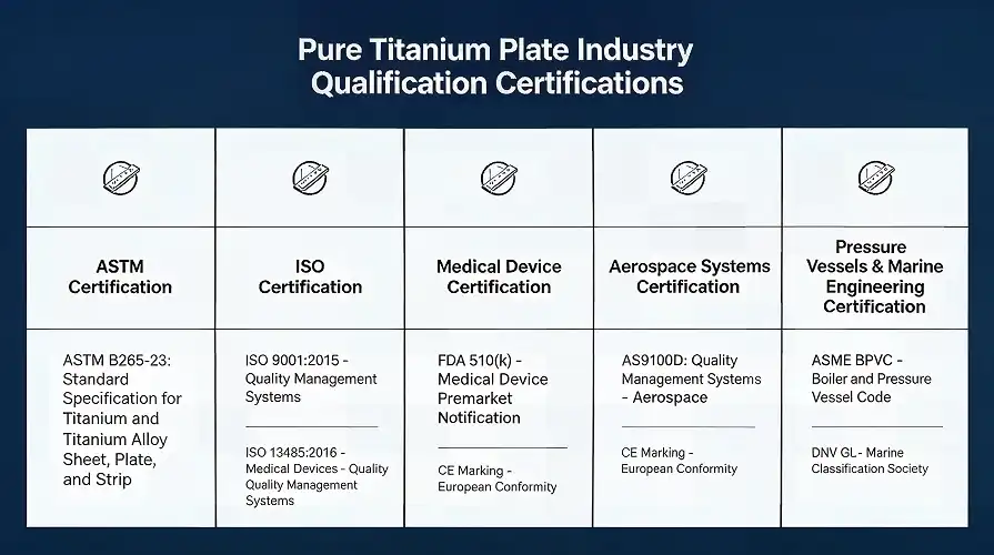 Titanium industry qualification certificates 