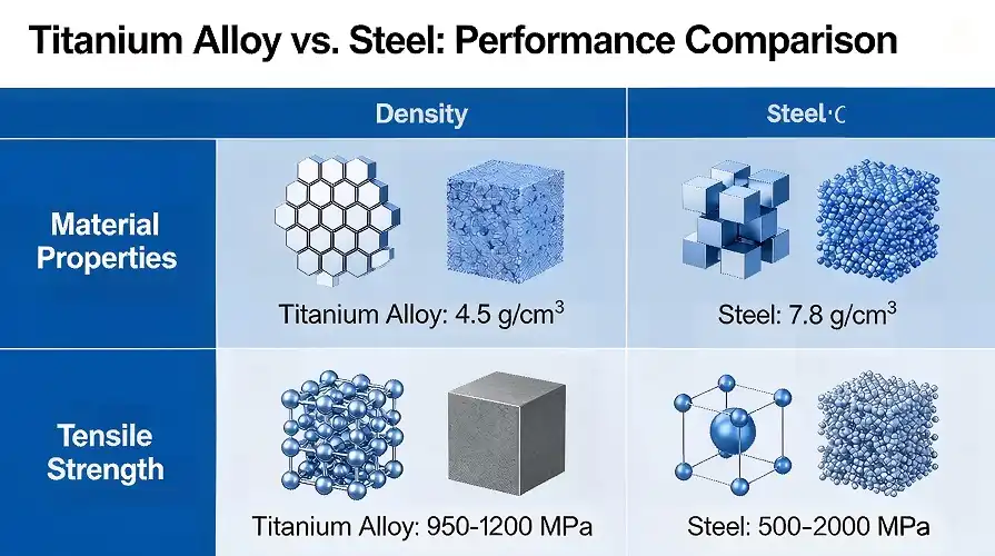 	Titanium & Steel Performance Comparison Chart