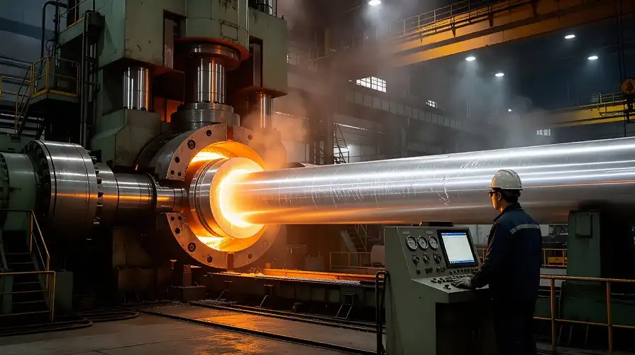 Titanium pipe hot extrusion production Titanium pipe hot extrusion production