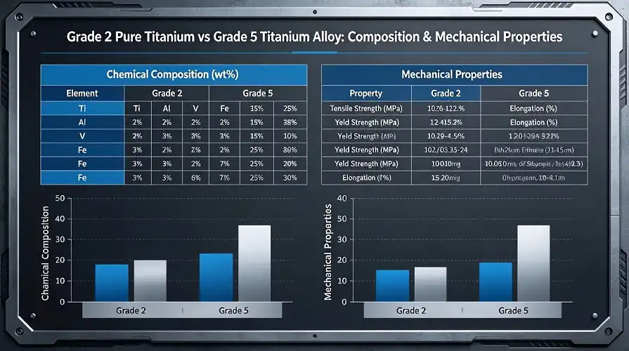  Grade 2 & Grade 5 Titanium Composition Parameter Chart