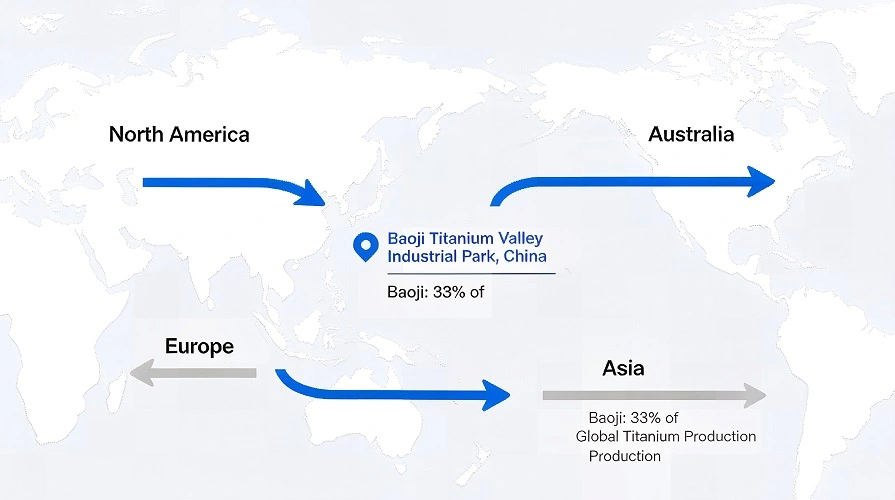 Baoji Titanium Valley & Global Sourcing Map