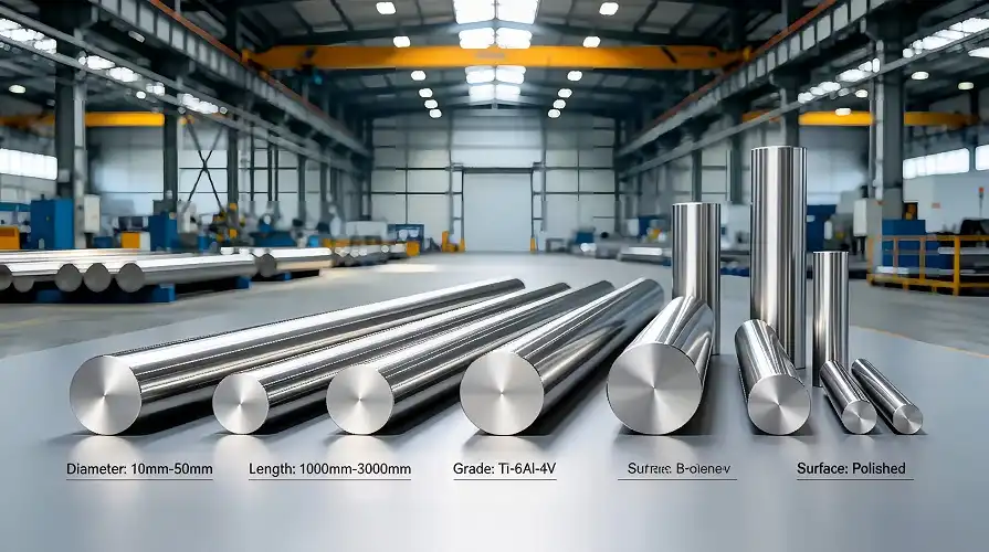 Titanium Round Bar Full Size Display Titanium Round Bar Full Size Display