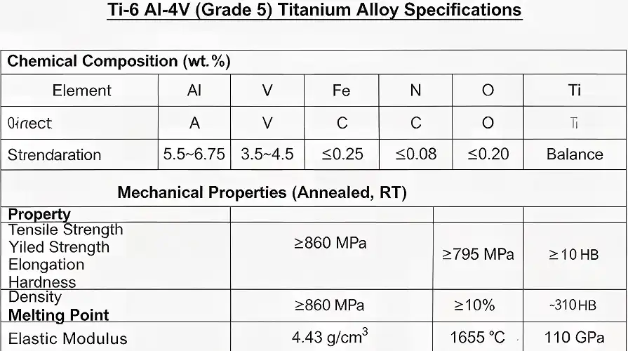 Titanium Alloy Performance Parameters