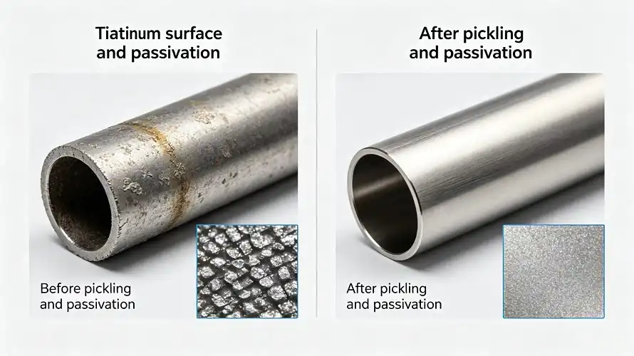 Titanium pipe surface treatment