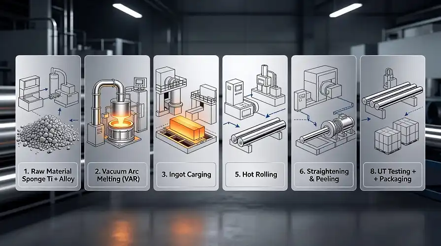 Titanium Rod Vacuum Melting & Hot Forging Production Line Image