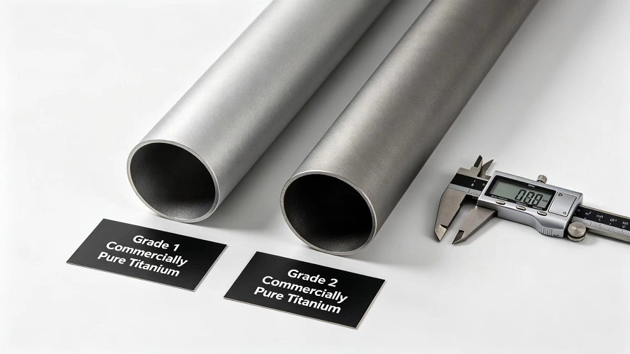 Titanium Grade 1 & Grade 2 Tube Physical Sample Shot