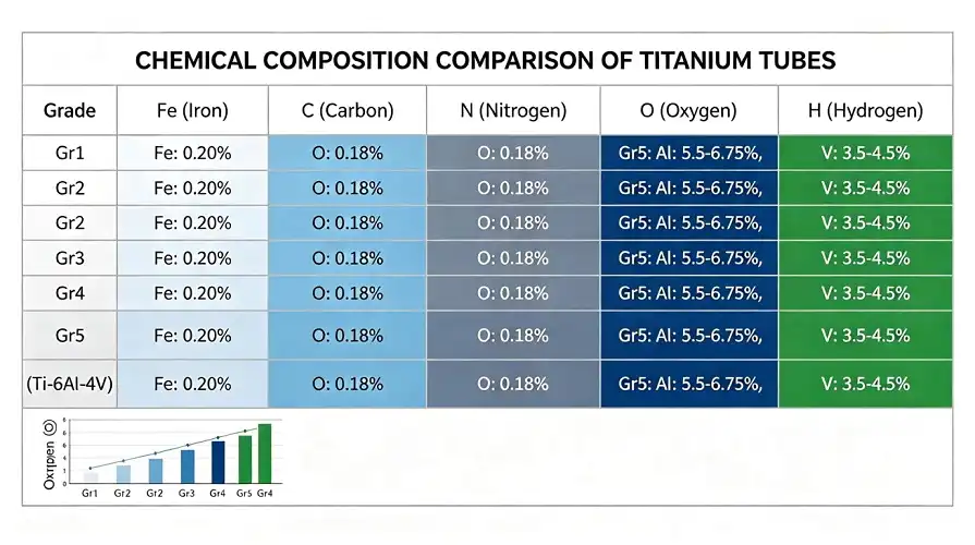 Titanium Chemical Composition Comparison Chart