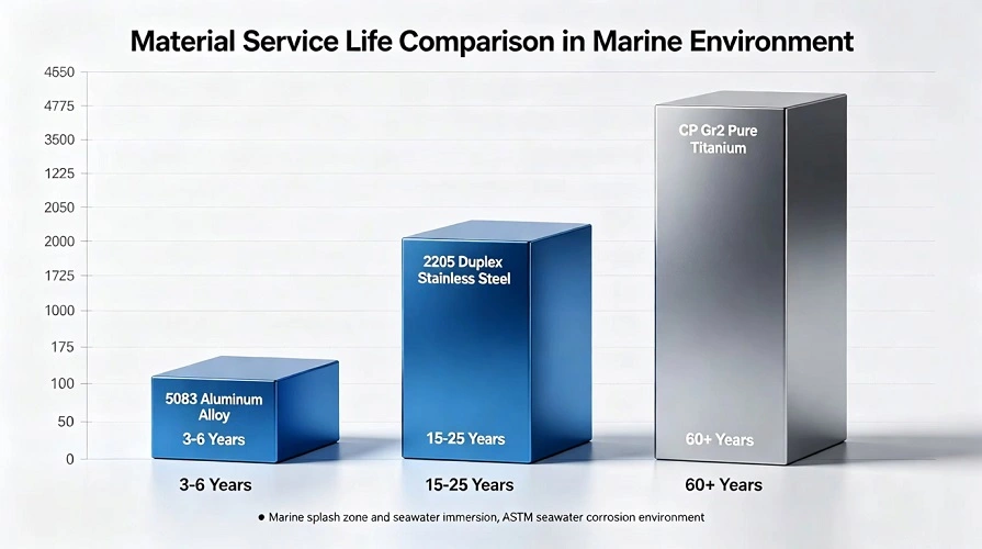 Marine metal service life comparison chart Marine metal service life comparison chart
