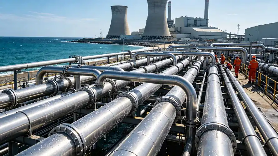Titanium Cooling Piping for Coastal Power Plant
