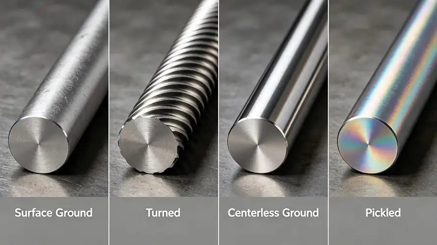 Ti bar surface finish assortment