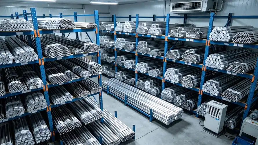 Climate-controlled Ti warehouse inventory