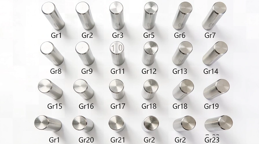 various grade titanium specimens various grade titanium specimens