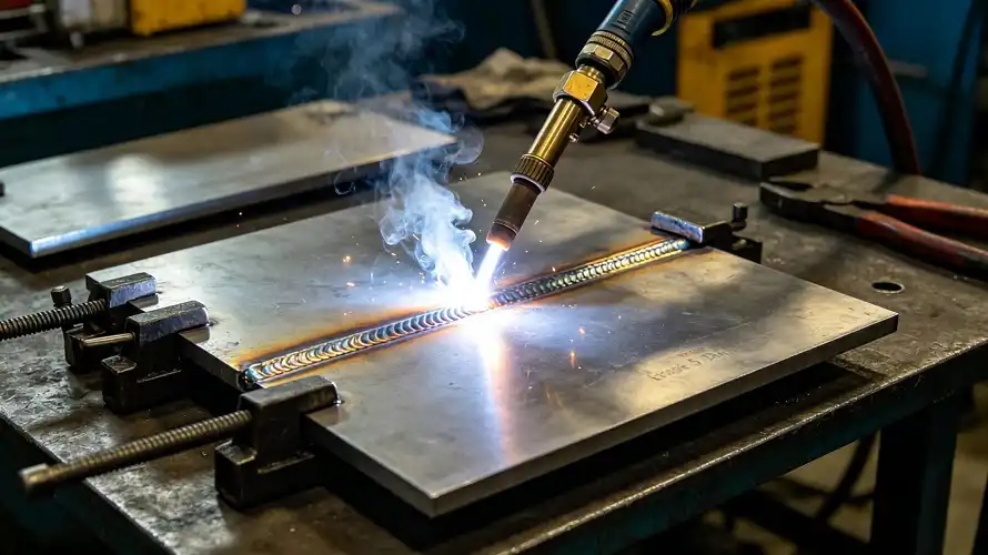 	GTAW welding of titanium plate