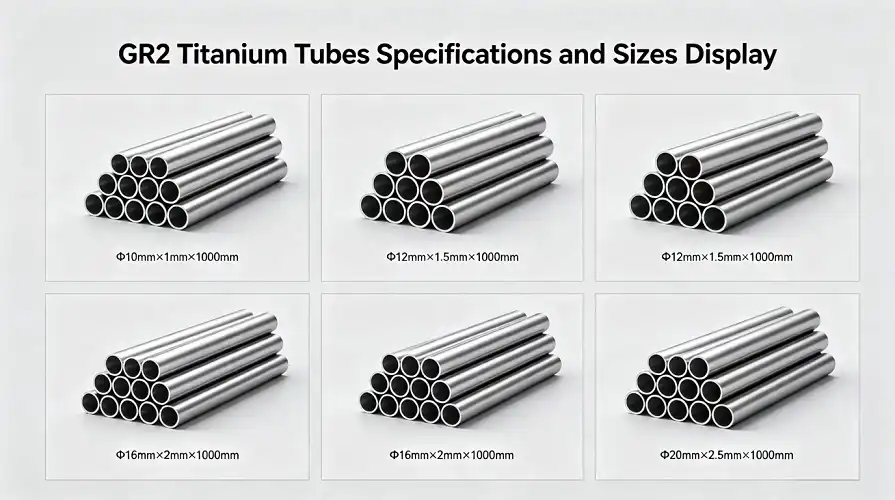 Gr2 Titanium Tubes of Various Sizes Gr2 Titanium Tubes of Various Sizes