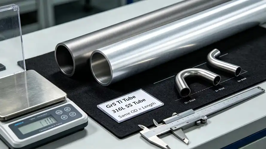  Titanium vs 316L stainless steel specimen