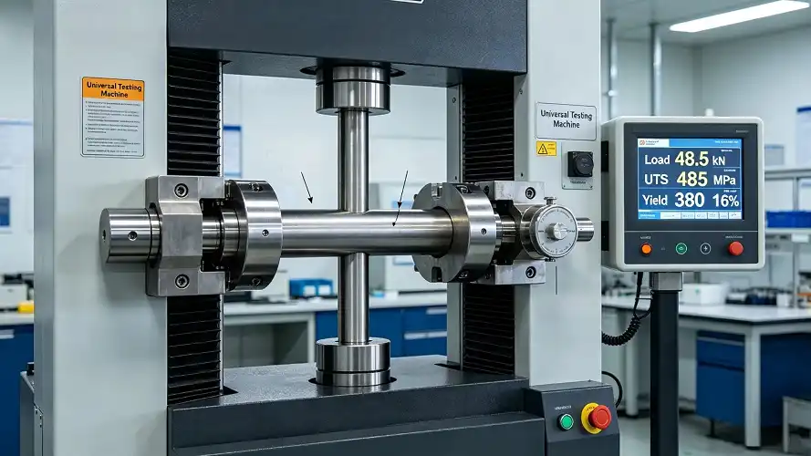 Mechanical tensile test site photo Mechanical tensile test site photo