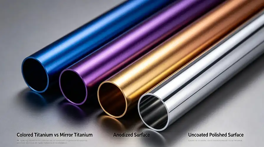 Anodized Titanium vs Uncoated Bright Titanium Tube Anodized Titanium vs Uncoated Bright Titanium Tube