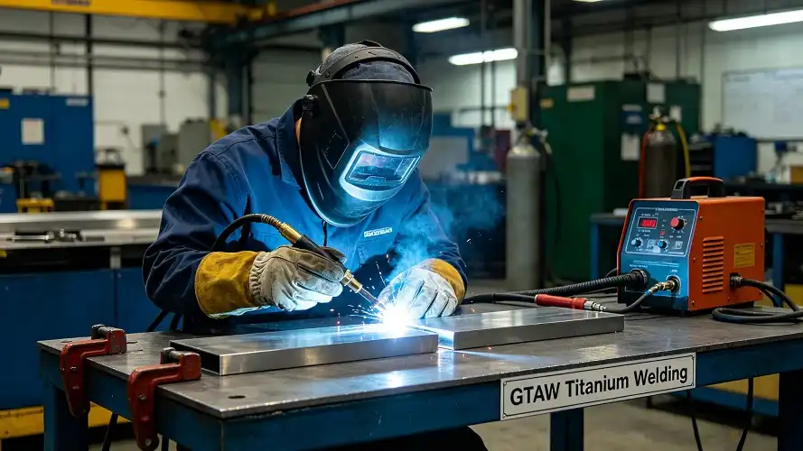 GTAW Welding of Titanium Plate (Argon Shielding) GTAW Welding of Titanium Plate (Argon Shielding)