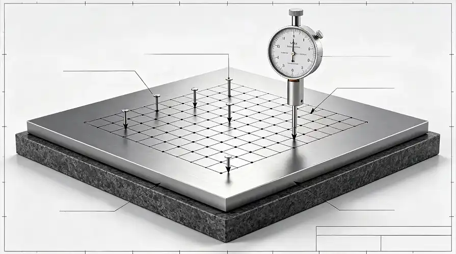 Schematic Diagram of Titanium Plate Flatness Reference Measurement Schematic Diagram of Titanium Plate Flatness Reference Measurement