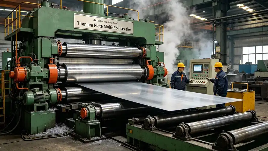 Working Scene of Multi-Roll Titanium Plate Leveler Working Scene of Multi-Roll Titanium Plate Leveler
